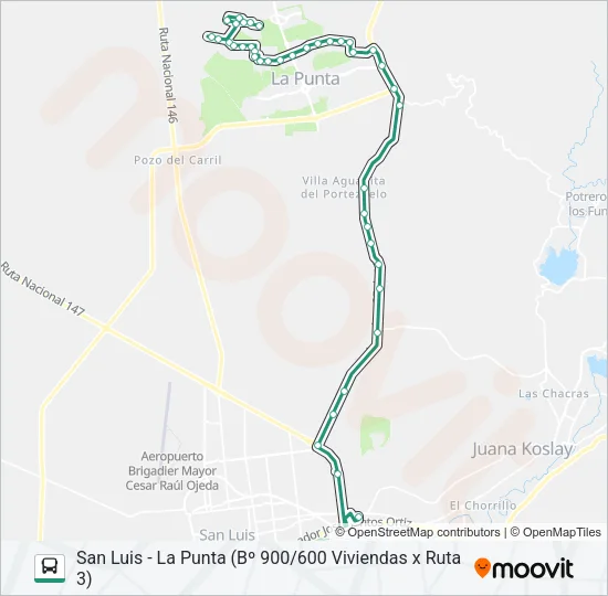 INTERURBANO Bus Line Map