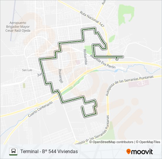 Mapa de A de autobús