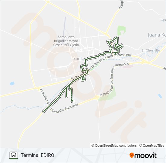Mapa de E de autobús