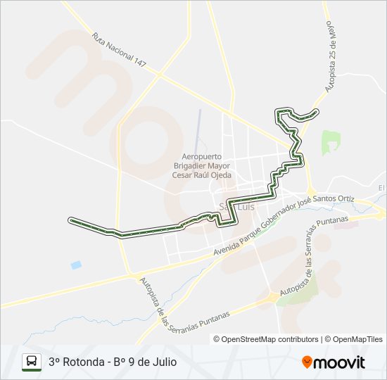 Mapa de I de autobús