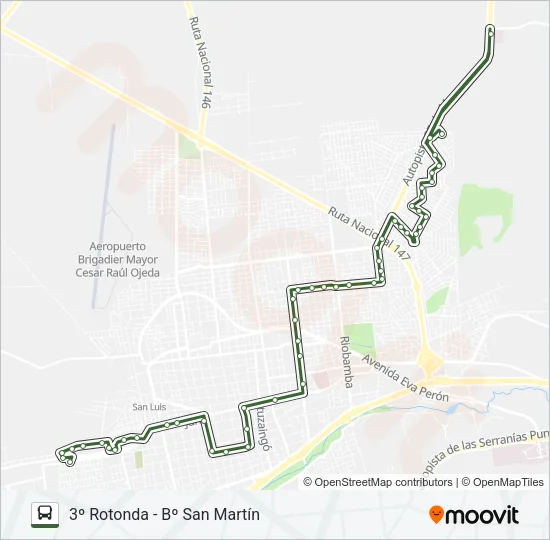 R Bus Line Map