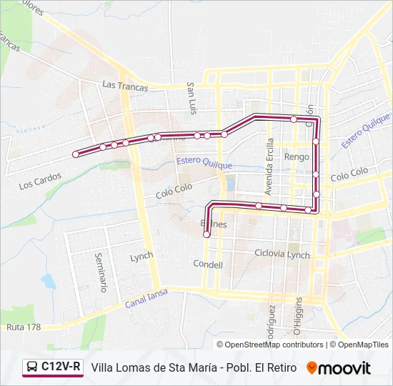C12V-R Bus Line Map