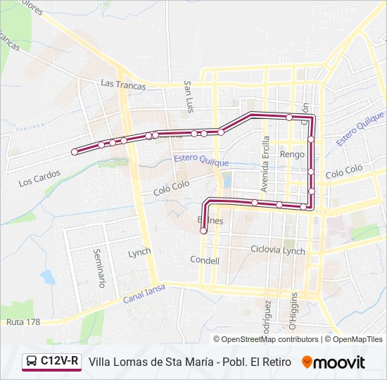 Mapa de C12V-R de autobús
