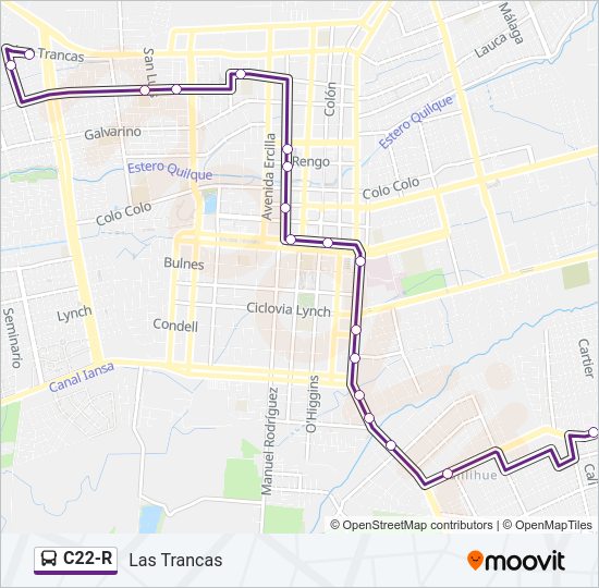 C22-R Bus Line Map
