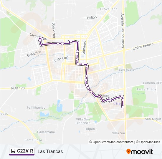 C22V-R Bus Line Map