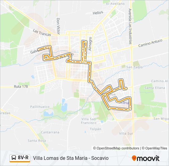 8V-R Bus Line Map