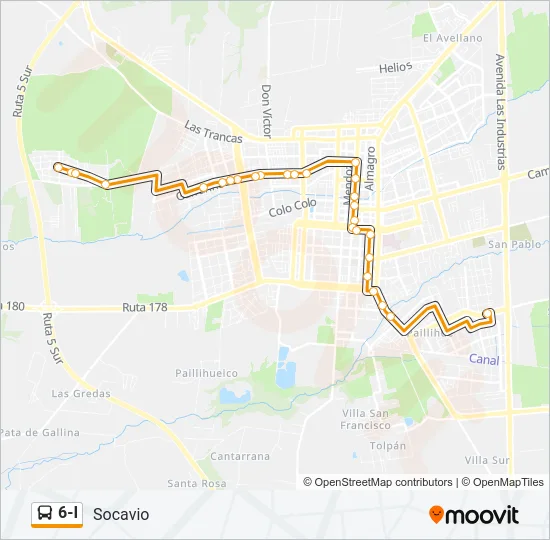 6-I Bus Line Map