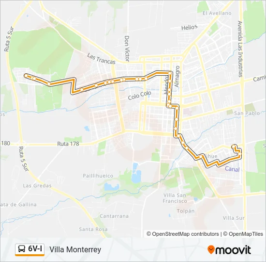 6V-I Bus Line Map