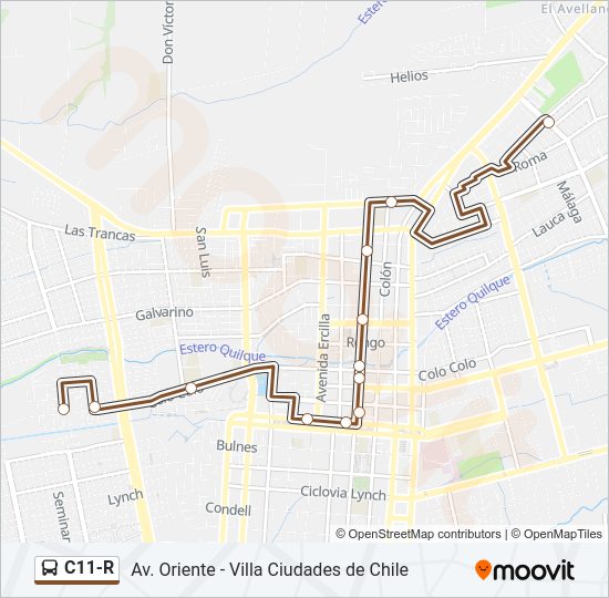 Mapa de C11-R de autobús