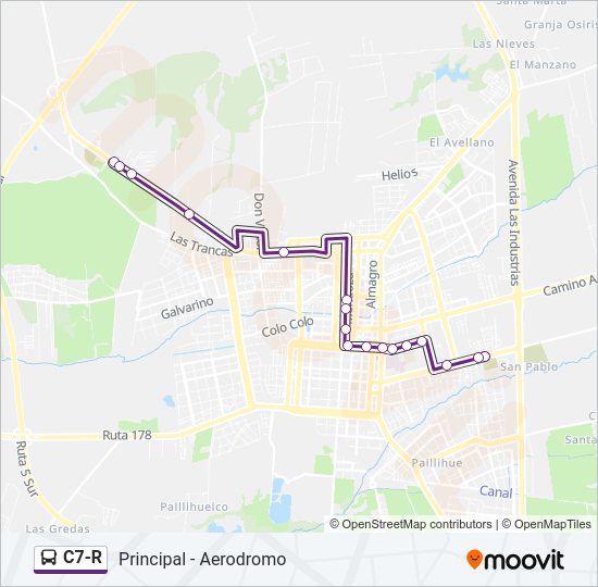 C7-R Bus Line Map