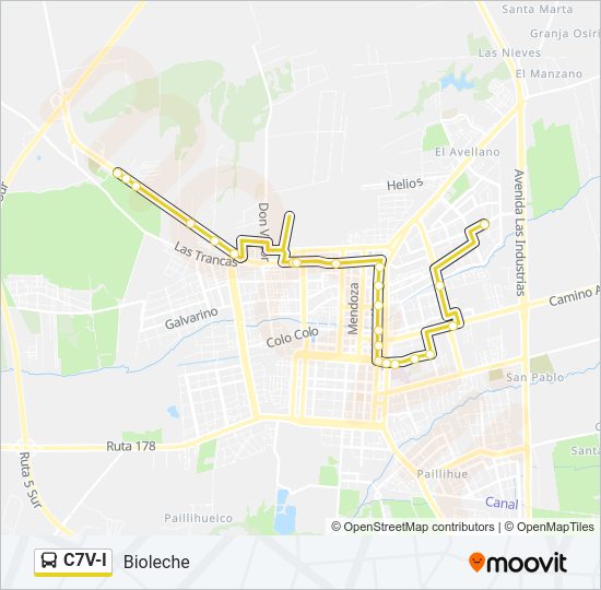 Mapa de C7V-I de autobús