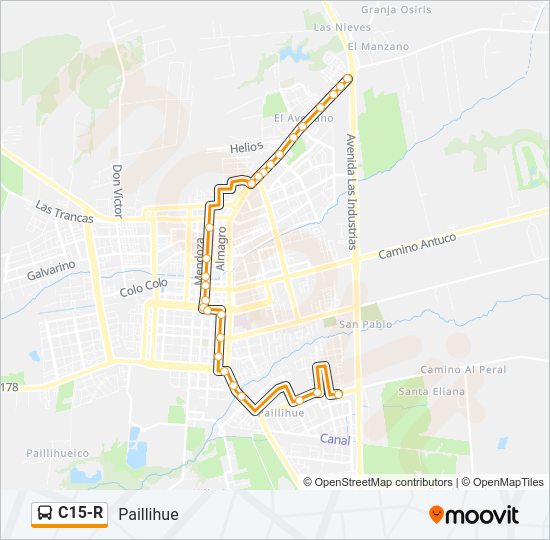 Mapa de C15-R de autobús