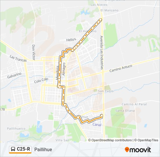 Mapa de C25-R de autobús