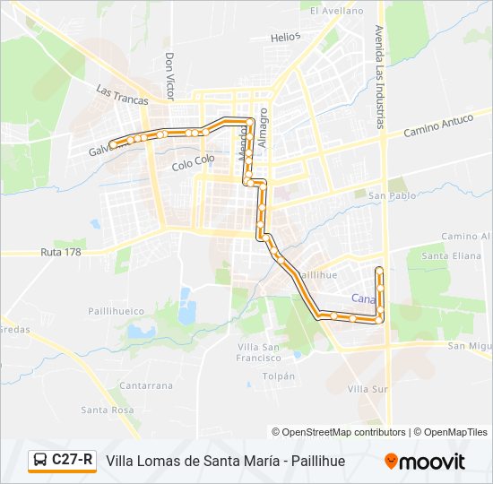 Mapa de C27-R de autobús