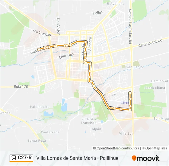 C27-R Bus Line Map