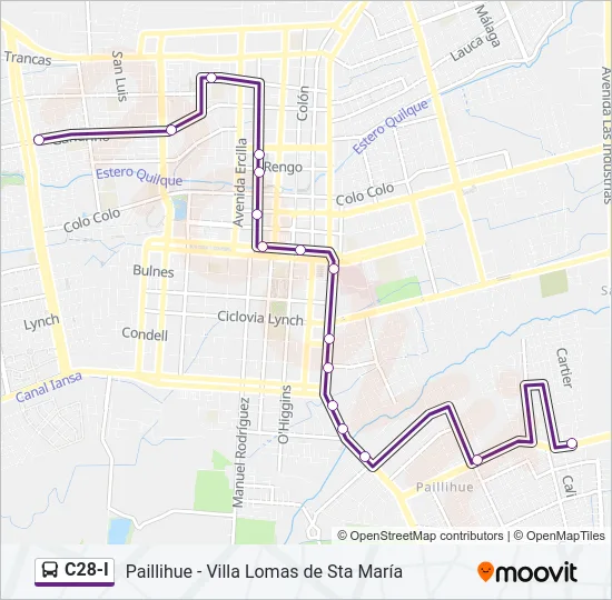 C28-I Bus Line Map