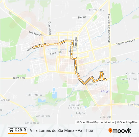 C28-R Bus Line Map