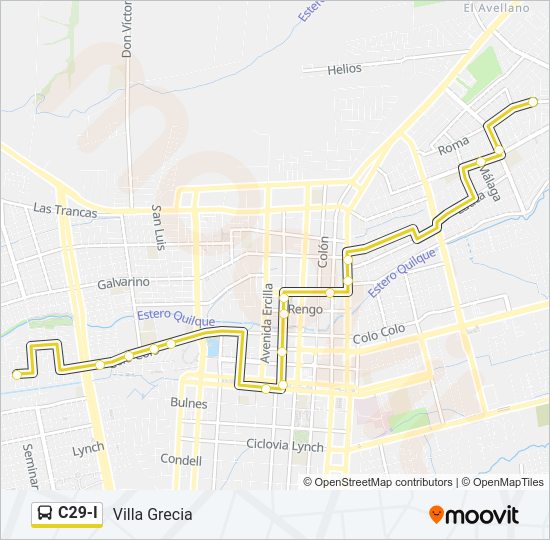 Mapa de C29-I de autobús