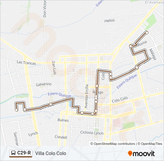 Mapa de C29-R de autobús