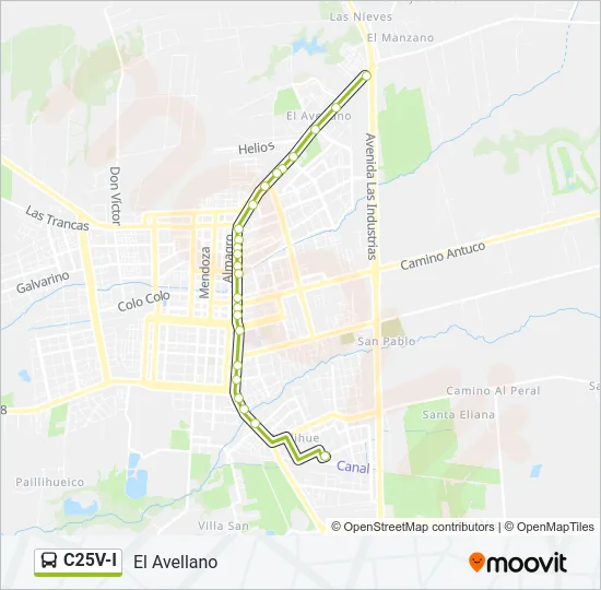 C25V-I Bus Line Map