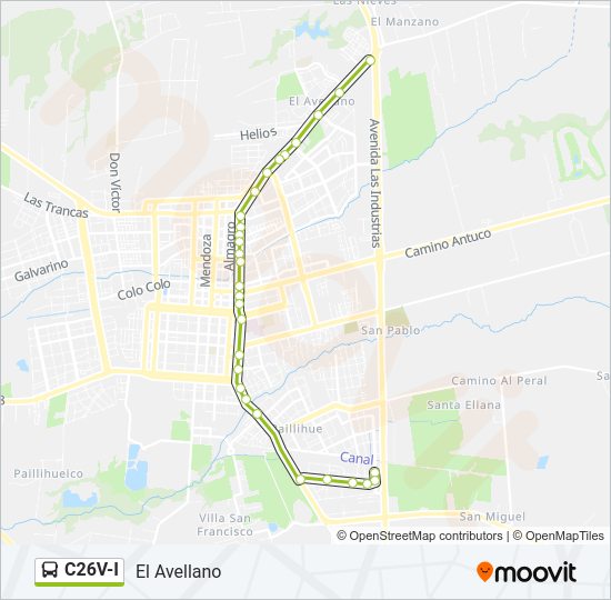 Mapa de C26V-I de autobús
