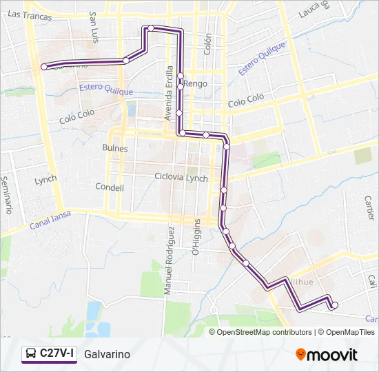 C27V-I Bus Line Map