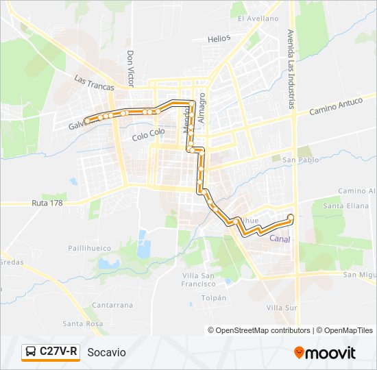 Mapa de C27V-R de autobús