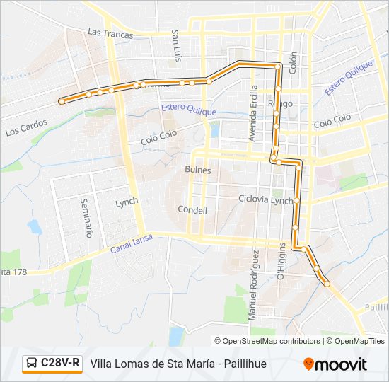 Mapa de C28V-R de autobús