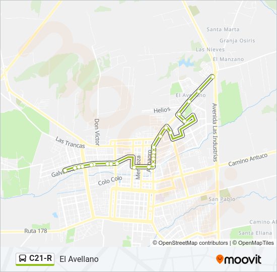 Mapa de C21-R de autobús