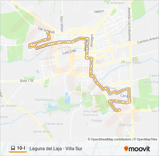 10-I Bus Line Map