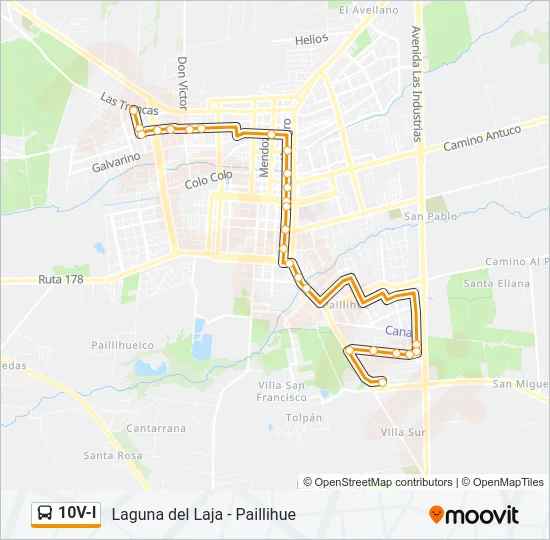 10V-I Bus Line Map