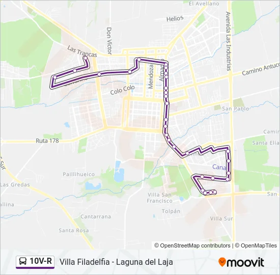 10V-R Bus Line Map