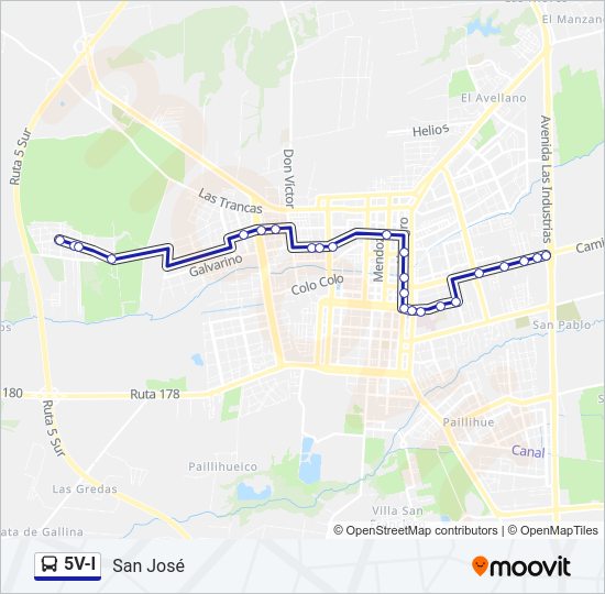 Mapa de 5V-I de autobús