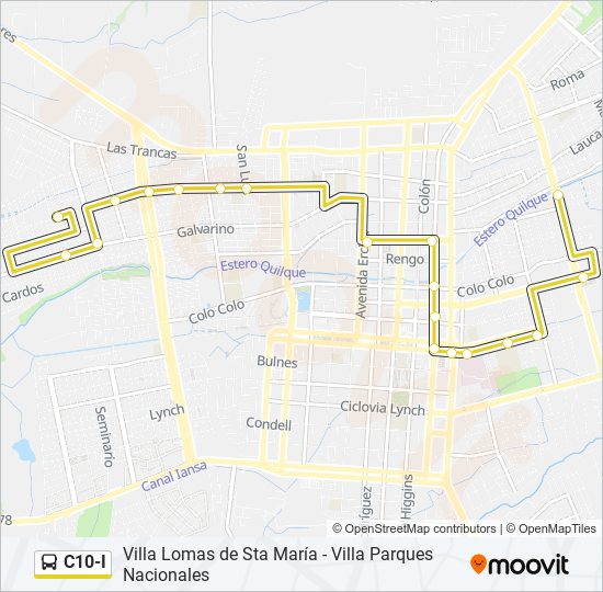 Mapa de C10-I de autobús