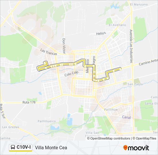 Mapa de C10V-I de autobús