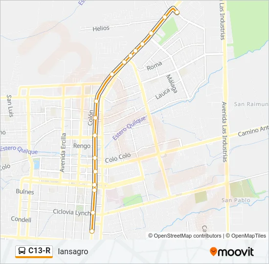C13-R Bus Line Map