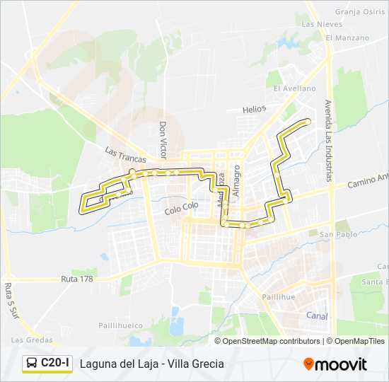 Mapa de C20-I de autobús