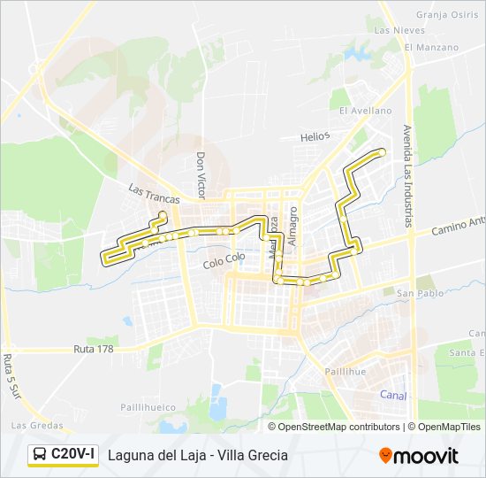 Mapa de C20V-I de autobús