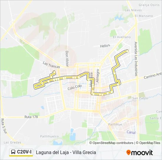 C20V-I Bus Line Map