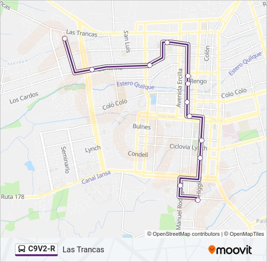 Mapa de C9V2-R de autobús