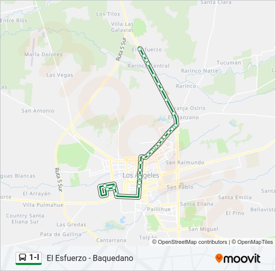 1-I Bus Line Map