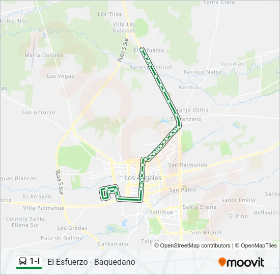 1-I Bus Line Map