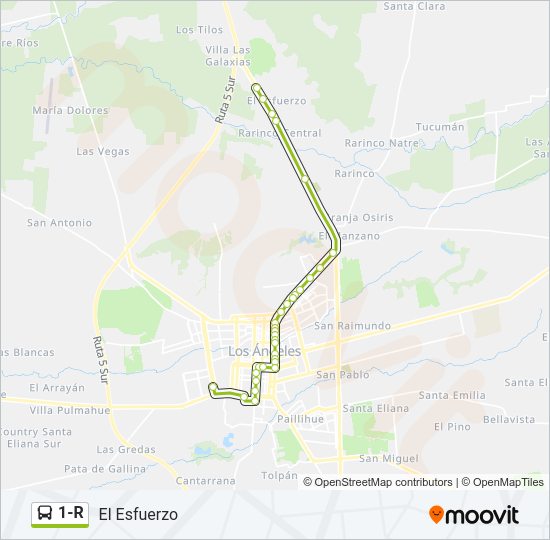 Mapa de 1-R de autobús