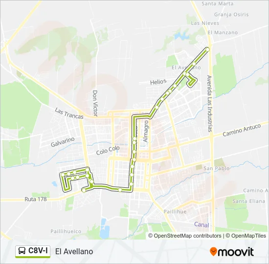 C8V-I Bus Line Map
