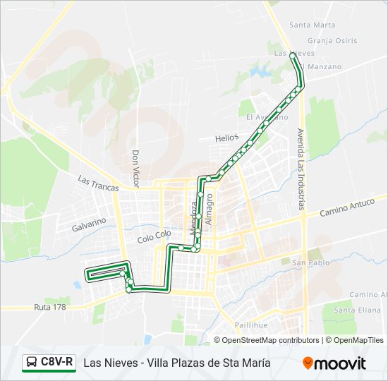 C8V-R Bus Line Map