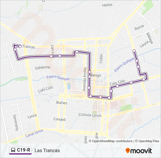 C19-R Bus Line Map