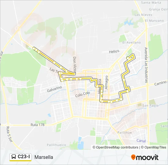 C23-I Bus Line Map