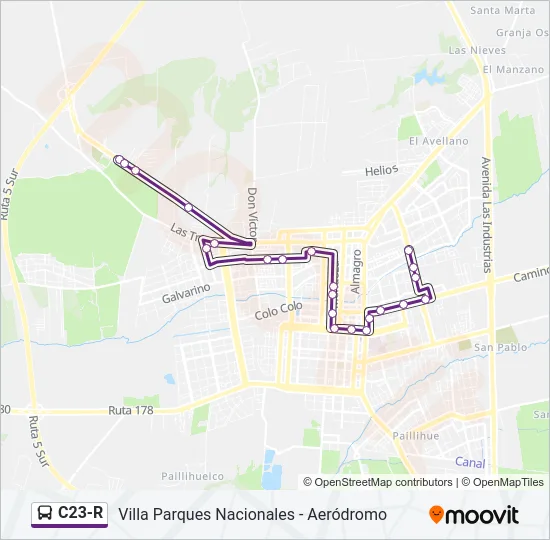 C23-R Bus Line Map