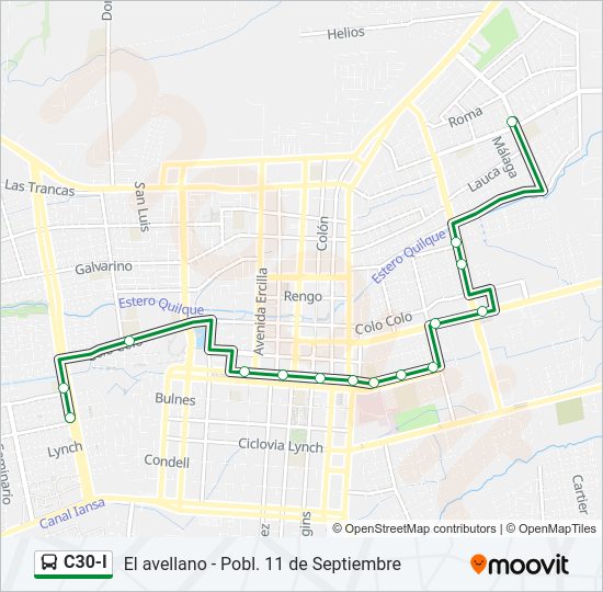 Mapa de C30-I de autobús