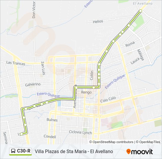 C30-R Bus Line Map